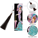 2pcs 5D DIY Diamond Painting Leather Bookmark Special-shaped Drill Tassel D