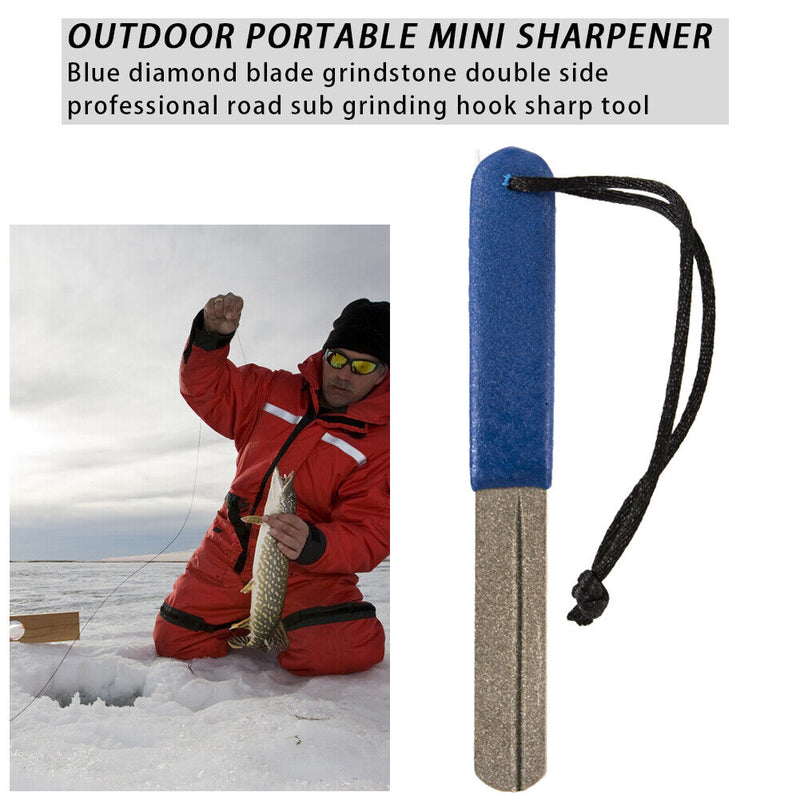 Double Groove Fishing Hook Sharpener Diamond Fishhook Grindstone Fish Tackl