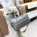 Fashion Lattice Quilted Nylon Crossbody Bag Women Casual Large Capacity Handbag