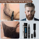Four Prong Beard Filler Pencil Waterproof Moustache Coloring Pen (Black) Newly