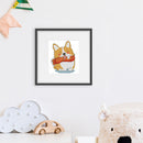 2 Strands Smiling Dog Partial Embroidery Stamped Cross Stitch Home Decor Gifts