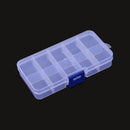 10 Grids Compartments Transparent Organizer Cover Jewelry Pill Diamond Container