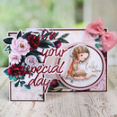 DIY Embossing Decorative 4pcs Paper Cards + Metal Cutting Dies Stencil Girl Fawn
