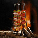 steel kebab rack with thick skewers and incense sticks I2Y5