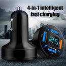 Universal 4-Port USB Car Charger 12V Lighter Socket Adapter plug Fast Charging`
