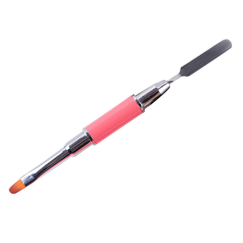 Double-Ended Nail Pen Poly Nail Gel Brush Stainless Steel (Watermelon Red) UK