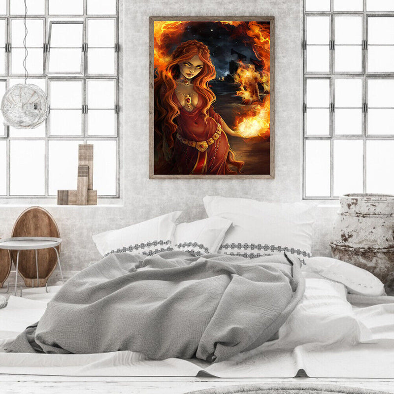 Redhead Witch Oil Paint By Numbers Drawing DIY Picture for Adults Children Decor