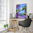 Mosaic Rhinestone Picture Craft DIY Purple Plants Diamond Painting Poster Decor