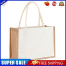 Burlap Tote Shopping Bag Reusable Grocery Storage Organizer Handbags (M)
