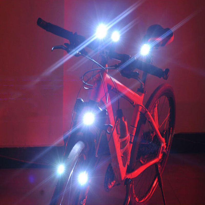 Bicycle Front Head Light 6LED MTB Fork Handlebar Safety Night Lamp (Yellow)