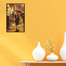14CT Full Cross Stitch Walking in Rain Stamped DIY Printed Embroidery Kits