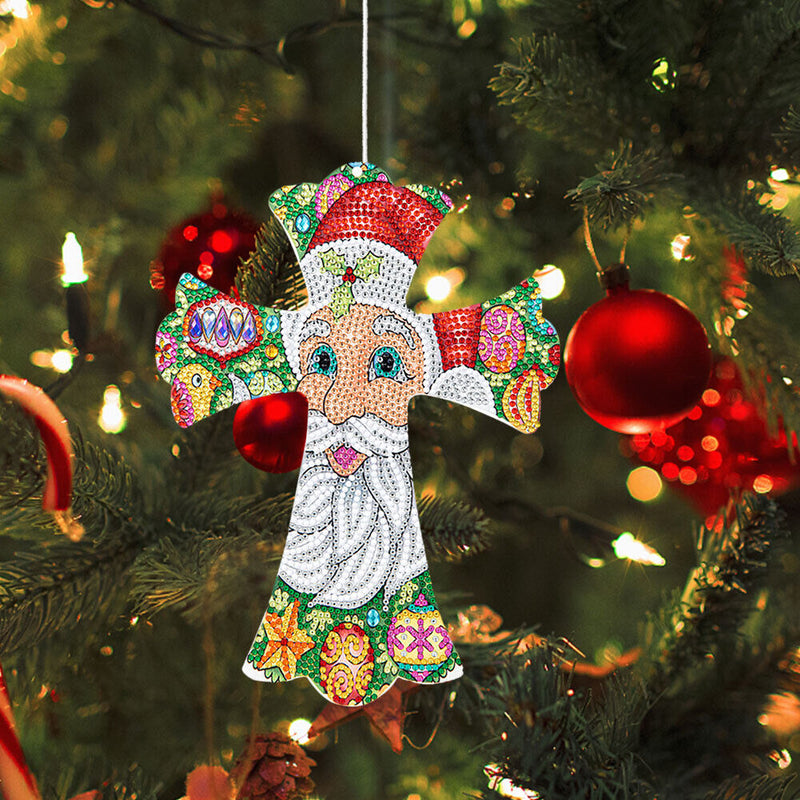 Creative Cross Christmas Home Decoration Pendant Single-Sided Point Drill (3)