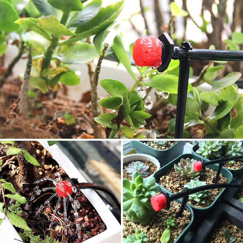 100x Adjustable Garden Drip Irrigation Nozzle Dripper Watering Sprinkler Em