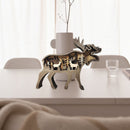 Wooden Ornaments Hollow Multi-Layer Animal Scene Display NO Light (Deer)
