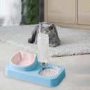 Strawberry Pet Food Bowl Auto Feeder Water Dispenser Raised Dish (Sky Blue)