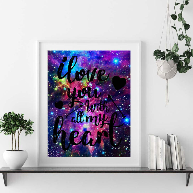 5D DIY Full Round Drill Diamond Painting Word Home Wall Art Drawing Ornaments