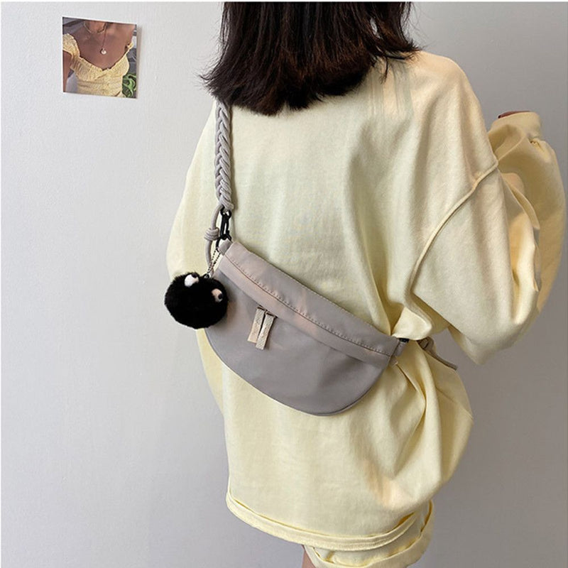 With pendants Small bag Shoulder Bags Messenger bag Canvas bag Crossbody Bag