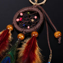 Dream Catcher Keychain Peacock Feather Car Key Ring Women Girl Jewelry Gift