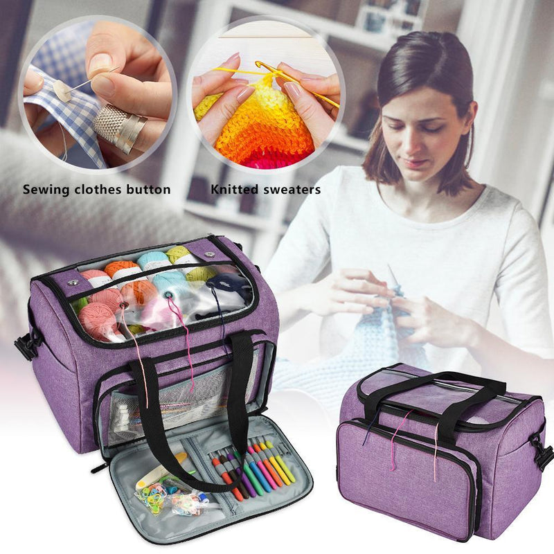 Yarn Storage Bag Durable Yarn Organizer Knitting Crochet Multi Project