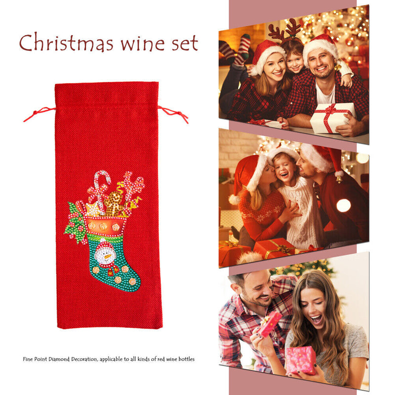 DIY Special Drill Diamond Painting Christmas Wine Bottle Covers (TB007) Newly