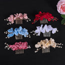 Jewelry Wedding Bridal Clips Hair Combs Bridesmaid Tiara Red Flower Hair Pin