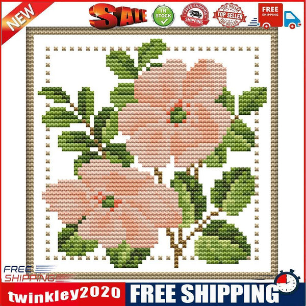 12 Months Flower Cross Stitch Printed Canvas DIY Needlework Set (June H428)