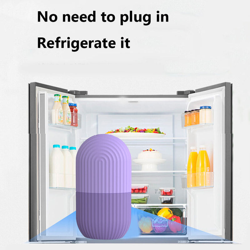 Skin Care Beauty Tool Silicone Ice Cube Tray Massager Face Roller (Purple) Newly