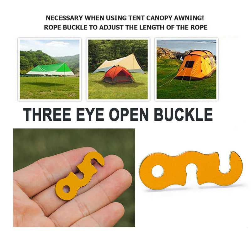 20pcs Outdoor Camping Tent Parachute Cord Rope Buckle Fastener (Orange) Newly