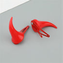 Devil Hair Barrettes Red Horns Ears Hairpin Ghost Hat Halloween Hair Clips
