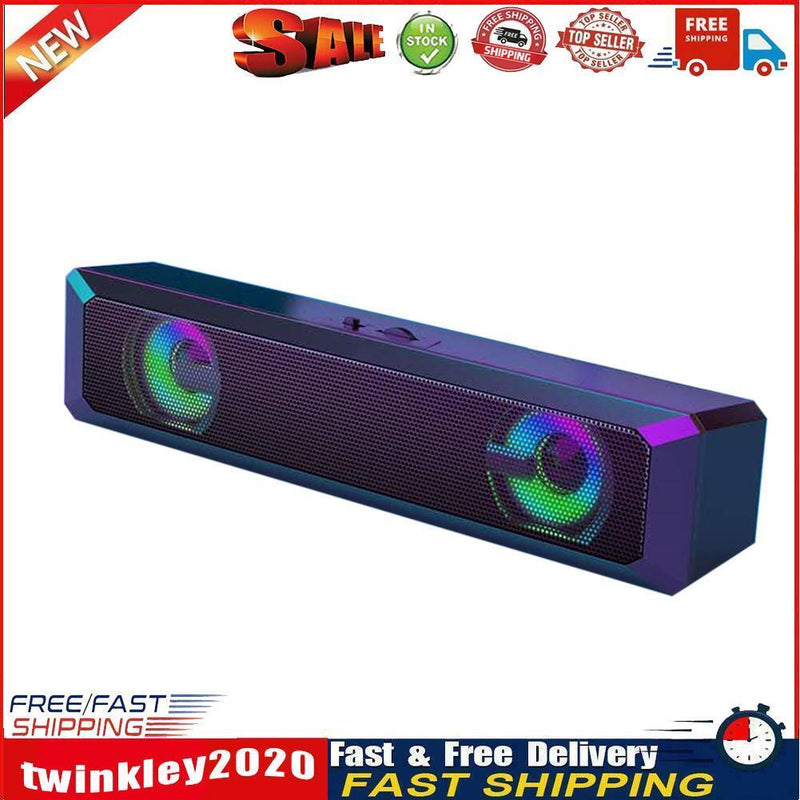 A4 6W RGB USB Wired Sound Bar PC Home Theater TV Stereo Surround Speaker Newly