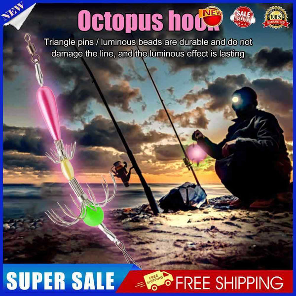 #A Double Row Squid Umbrella Hook Carbon Steel Sea Fishing Hook Fishing Accessor