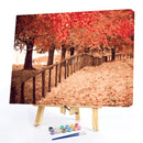 Painting By Numbers Kit DIY Autumn Path Hand Painted Canvas Oil Picture Craft