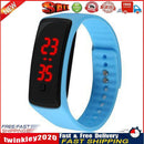 LED Silicone Bracelet Digital Children Men Women Sport Wrist Watch (Blue) Newly