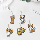 5pcs Diamond Painting Kitten Keychain DIY Crystal Drill Key Ring (YSGJ027)