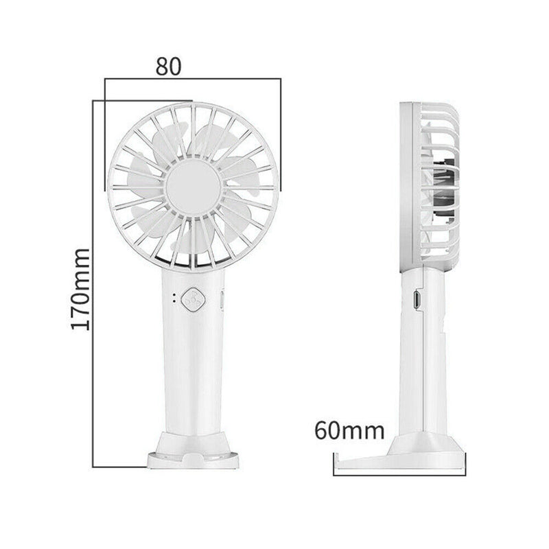 Mini Portable Fan Handheld USB Charging Air Cooling Powerful Fans (White)