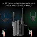 Wireless WiFi Repeater 300Mbps Dual Antenna WiFi Range Extender (EU Black)
