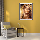 5D DIY Golden Lady Full Round Diamond Painting Mosaic Picture Wall Rhinesto