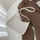 Ladies Felt Fabric Zipper Clutch Bag Women Casual Solid Color Shoulder Bags
