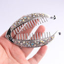 Women Fashion Headwear Crystal Hair Clip Banana Clip Ponytail Hairpin