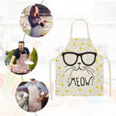 Kitchen Linen Apron Cat in Glasses Print Home Restaurant Cooking Baking Bib