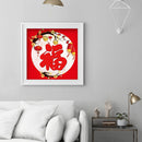 DIY Cotton Thread Stamped Red Character Cross Stitch Full Embroidery Handicraft