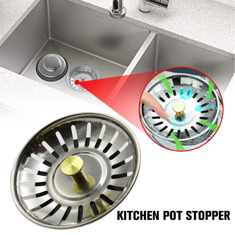For Kitchen Sink Plug Strainer Drainer Steel Replacement Waste G4K3