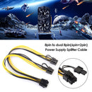 30cm CPU 8Pin to Graphics Card Dual 8Pin (6Pin+2Pin) Power Splitter Cable Cord