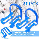 20PCS Blue Disposable Cotton Roll Holder Clip Dental Dentist Clinic Holder~