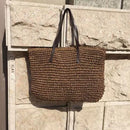 Straw Beach Bag Rattan Woven Shoulder Bag Large Summer Vacation Shopping Handbag