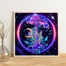 11CT Counted Full Cross Stitch DIY Colorful Mushroom Hand Painting Room Decor
