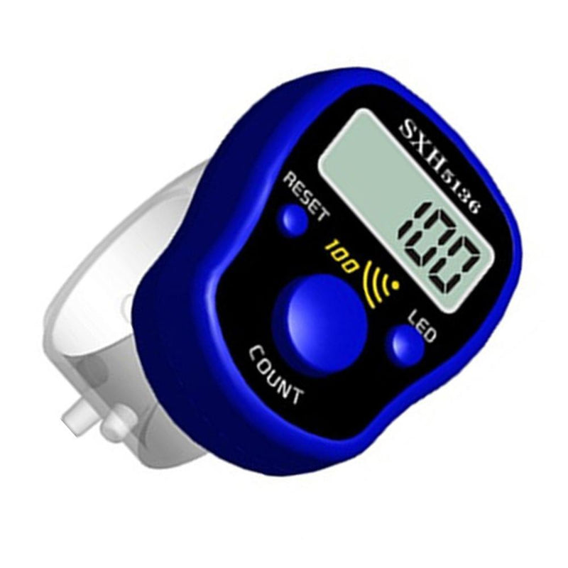 Mini Stitch Marker Row Finger Counter LCD Digital Hand Tally (Dark Blue)