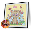 5D DIY Diamond Painting Cartoon Cat Partial Special Shape Drill Art (UP107)