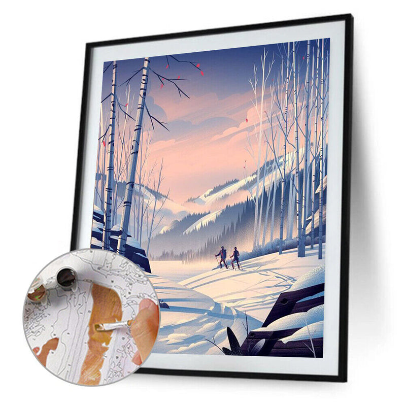 Cabin Scenery Oil Paint By Numbers Hand Painted Frameless Painting Home Ornament