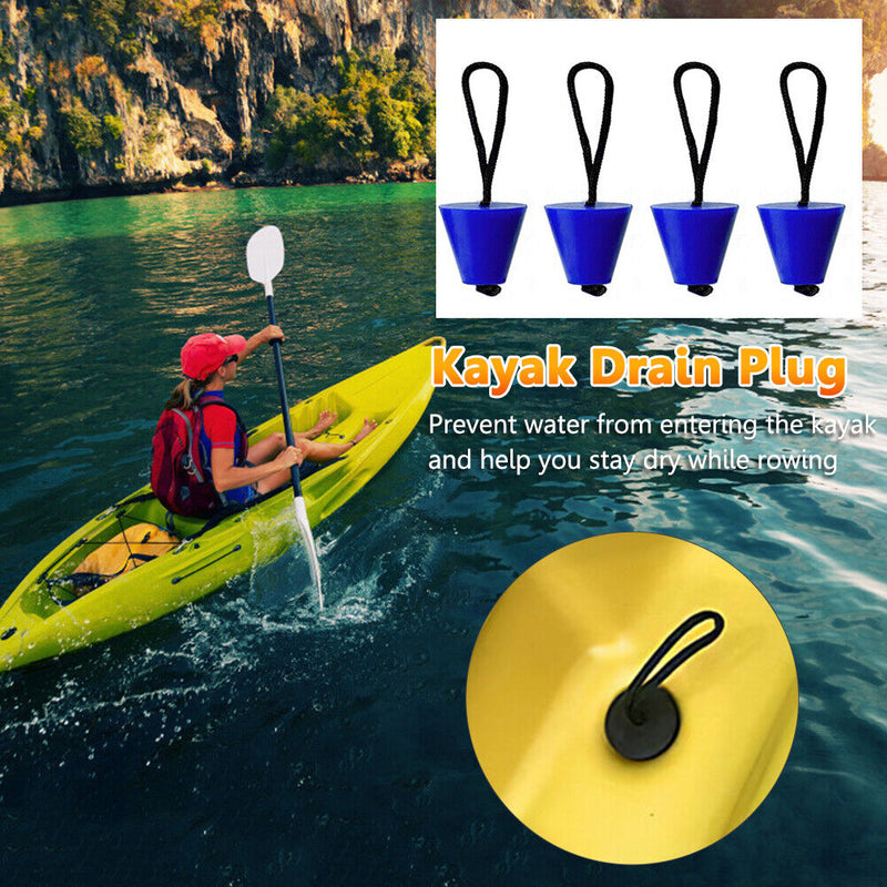 4x Kayak Canoe Boat Scupper Plugs Marine Dinghy Drain Holes Stopper (Blue) Newly